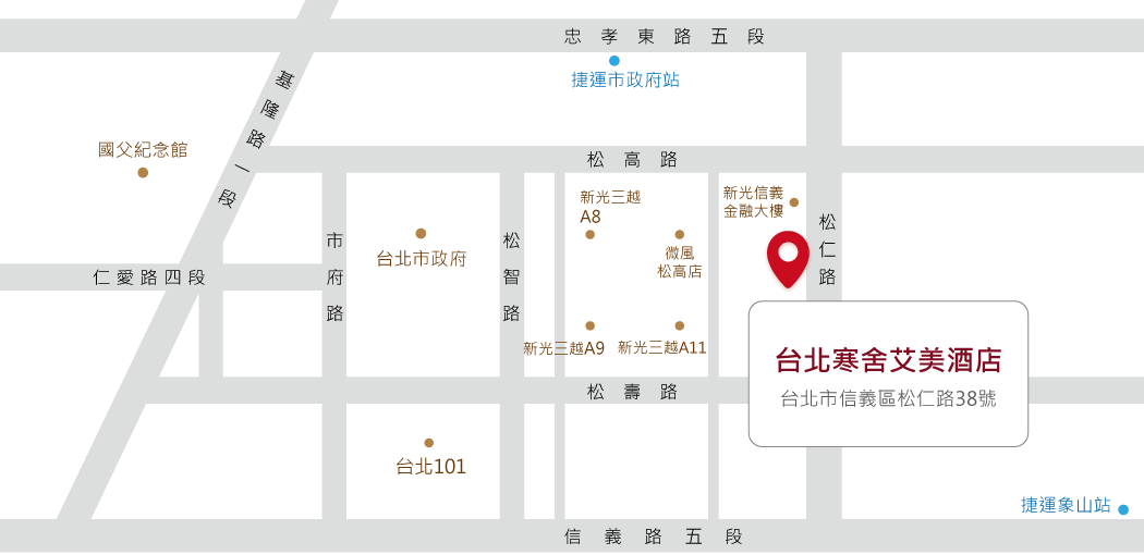 map_lemeridien 台北寒舍艾美酒店